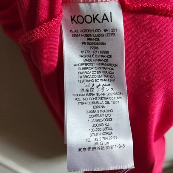 KOOKAI ruched hot pink mesh t-shirt dress - Picture 6 of 8